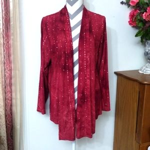 Only Nine Fancy Shiny Red Cardigan